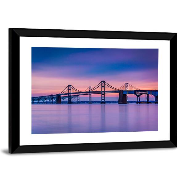 Chesapeake Bay Bridge Panoramic Canvas Wall Art-1 Piece-36" x 12"-Tiaracle