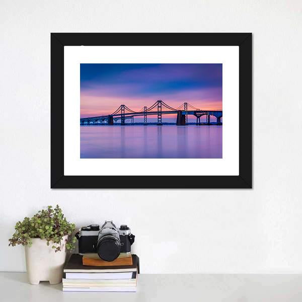 Chesapeake Bay Bridge Panoramic Canvas Wall Art-1 Piece-36" x 12"-Tiaracle