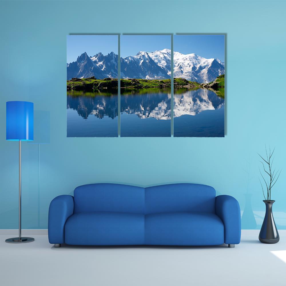 Cheserys Lake With Mountain Canvas Wall Art-3 Horizontal-Gallery Wrap-37" x 24"-Tiaracle