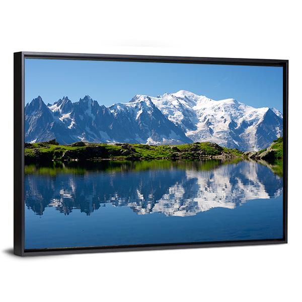 Cheserys Lake With Mountain Canvas Wall Art-3 Horizontal-Gallery Wrap-25" x 16"-Tiaracle
