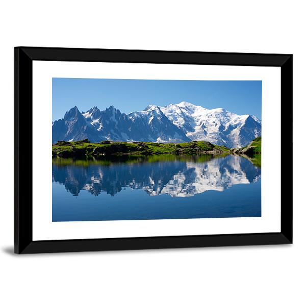 Cheserys Lake With Mountain Canvas Wall Art-3 Horizontal-Gallery Wrap-25" x 16"-Tiaracle