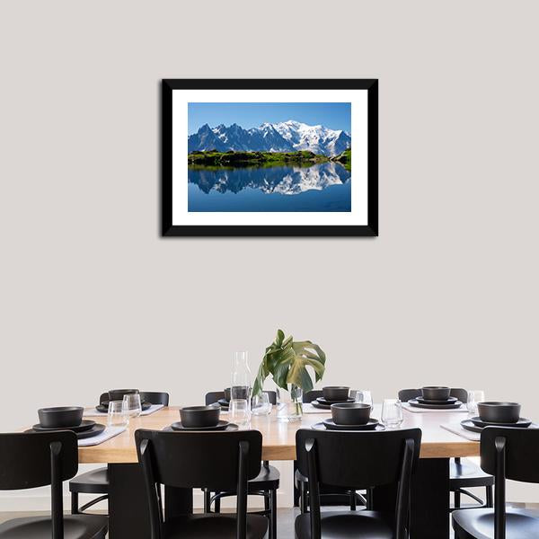Cheserys Lake With Mountain Canvas Wall Art-3 Horizontal-Gallery Wrap-25" x 16"-Tiaracle
