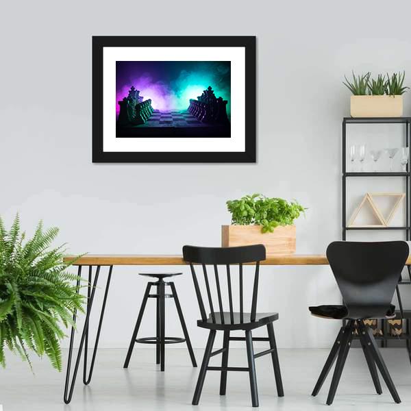 Chess Board Game Panoramic Canvas Wall Art-1 Piece-36" x 12"-Tiaracle