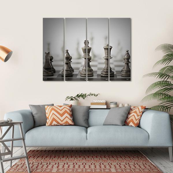 Chess Game Abstract Canvas Wall Art-4 Horizontal-Gallery Wrap-34" x 24"-Tiaracle