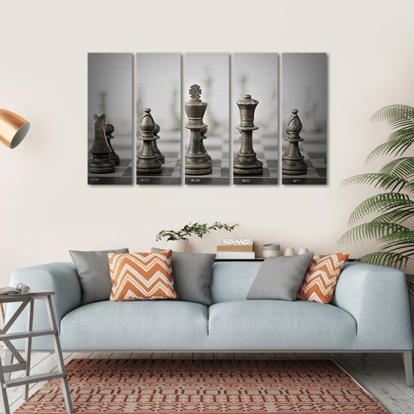 Chess Game Abstract Canvas Wall Art-5 Horizontal-Gallery Wrap-22" x 12"-Tiaracle