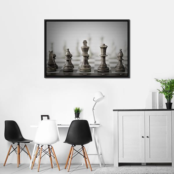 Chess Game Abstract Panoramic Canvas Wall Art-1 Piece-36&quot; x 12&quot;-Tiaracle