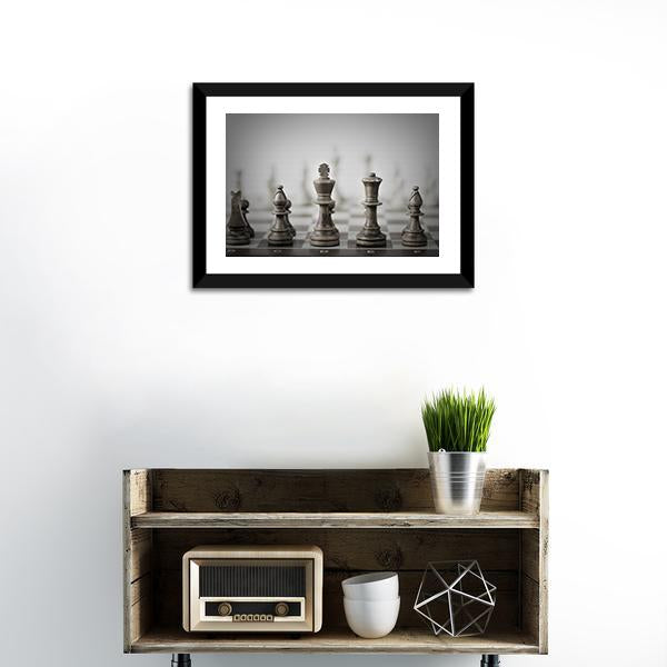 Chess Game Abstract Panoramic Canvas Wall Art-1 Piece-36&quot; x 12&quot;-Tiaracle