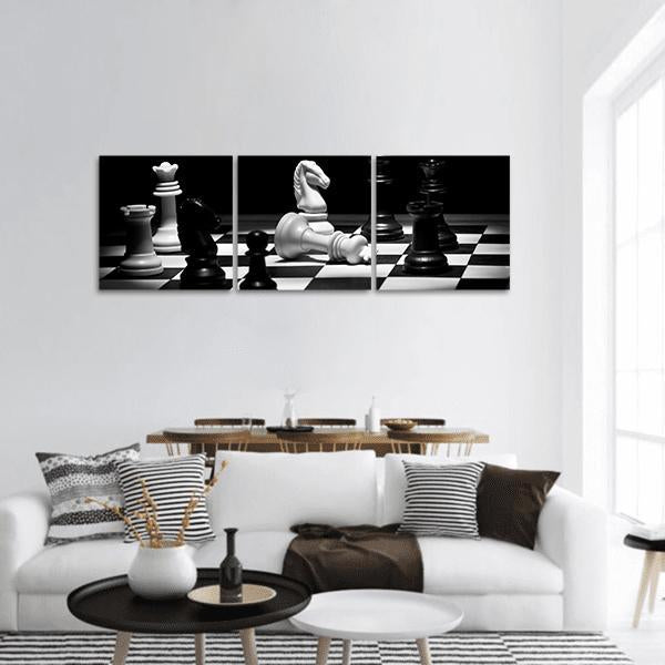 Chess Game Panoramic Canvas Wall Art-1 Piece-36" x 12"-Tiaracle