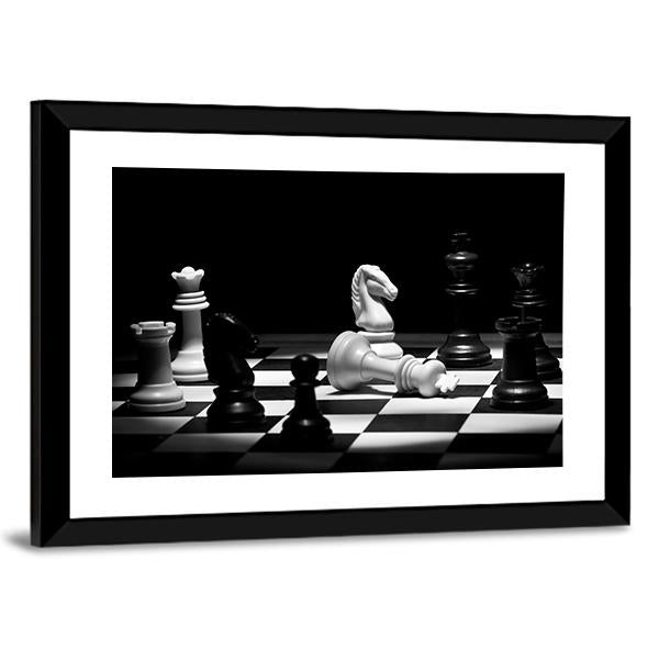 Chess Game Panoramic Canvas Wall Art-1 Piece-36" x 12"-Tiaracle