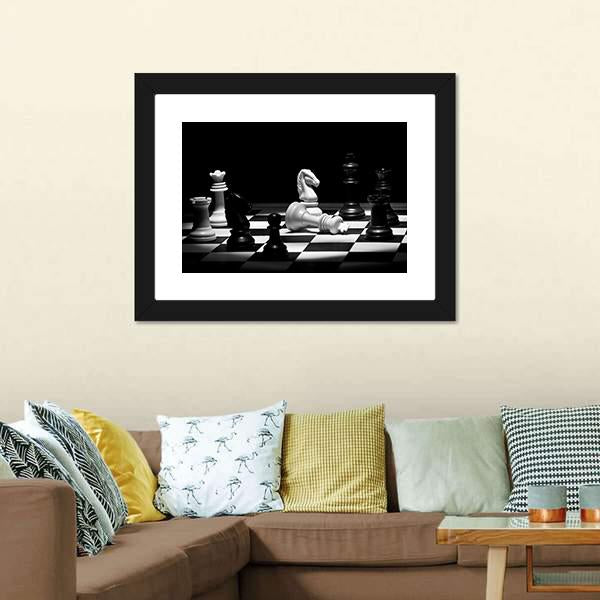 Chess Game Panoramic Canvas Wall Art-1 Piece-36" x 12"-Tiaracle