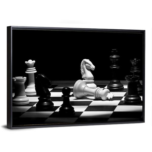 Chess Game Panoramic Canvas Wall Art-1 Piece-36" x 12"-Tiaracle
