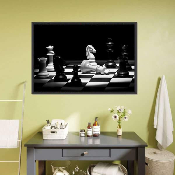 Chess Game Panoramic Canvas Wall Art-1 Piece-36" x 12"-Tiaracle