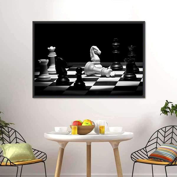 Chess Game Panoramic Canvas Wall Art-1 Piece-36" x 12"-Tiaracle