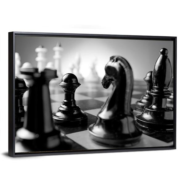 Chess Board Canvas Wall Art-3 Horizontal-Gallery Wrap-25&quot; x 16&quot;-Tiaracle