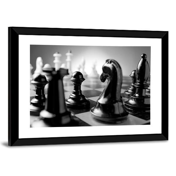 Chess Board Canvas Wall Art-3 Horizontal-Gallery Wrap-25&quot; x 16&quot;-Tiaracle