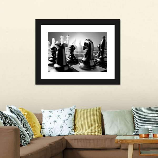 Chess Board Canvas Wall Art-1 Piece-Framed Print-20&quot; x 16&quot;-Tiaracle