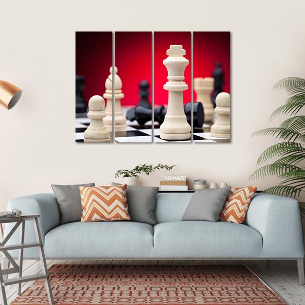 Chess Pieces Canvas Wall Art-4 Horizontal-Gallery Wrap-34" x 24"-Tiaracle