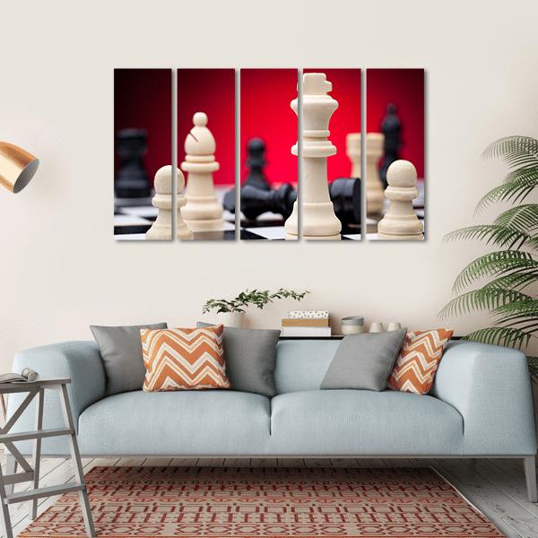 Chess Pieces Canvas Wall Art-5 Horizontal-Gallery Wrap-22" x 12"-Tiaracle