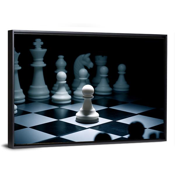 Chess White Go The First Canvas Wall Art-5 Horizontal-Gallery Wrap-22&quot; x 12&quot;-Tiaracle