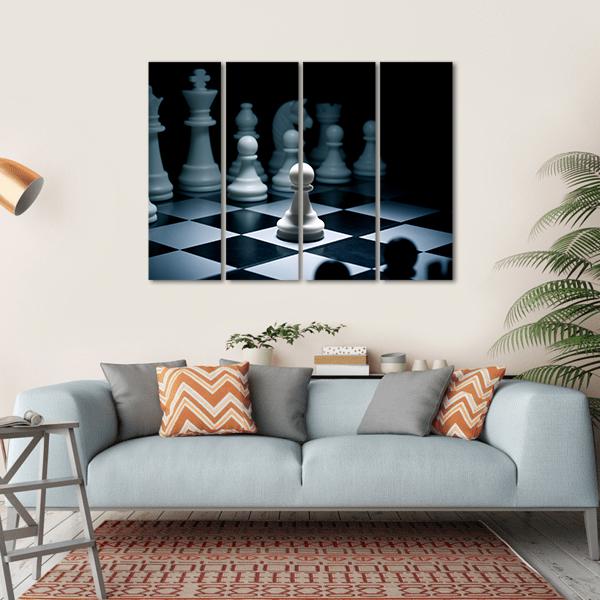 Chess White Go The First Canvas Wall Art-1 Piece-Gallery Wrap-36" x 24"-Tiaracle
