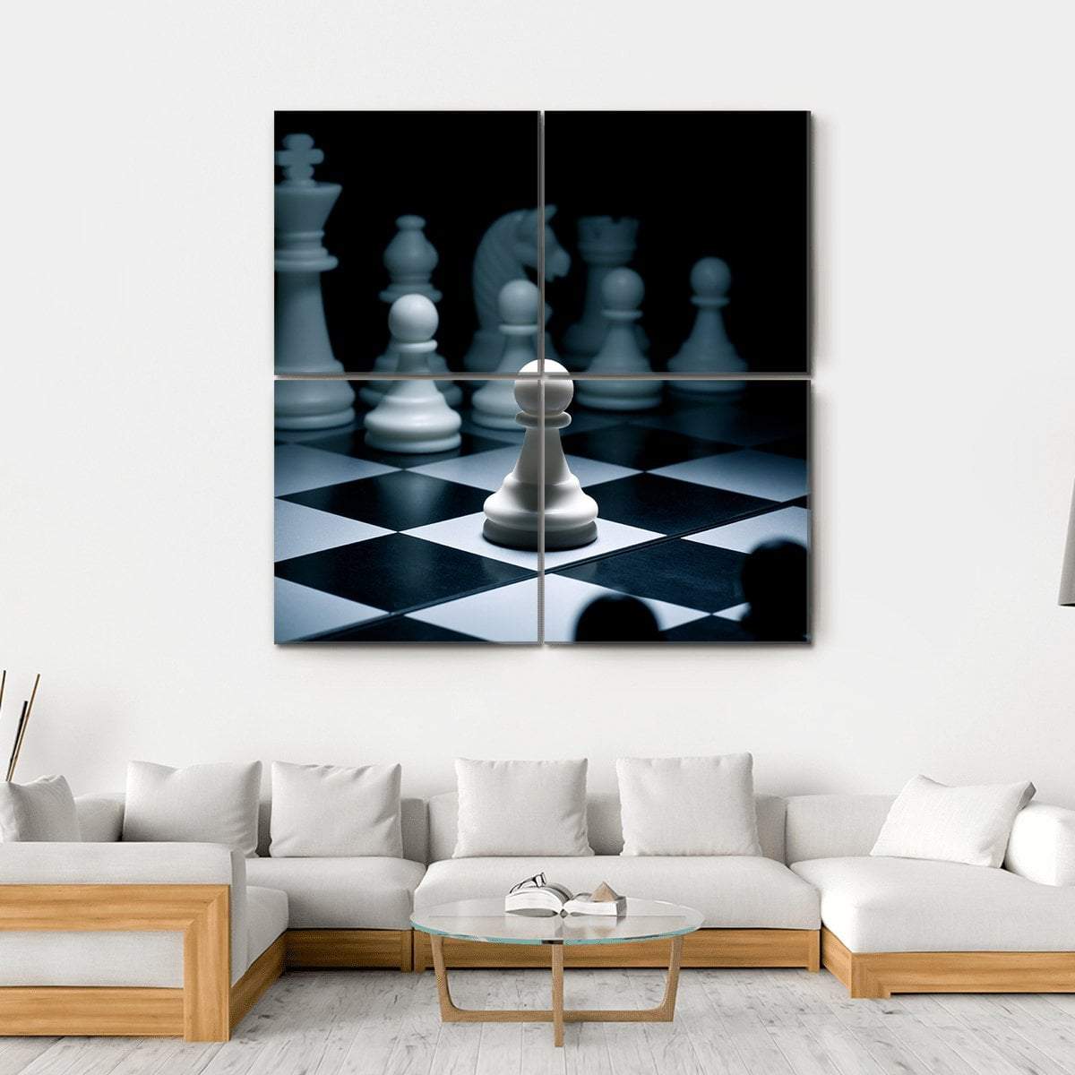 Chess White Go The First Canvas Wall Art-4 Square-Gallery Wrap-17&quot; x 17&quot;-Tiaracle