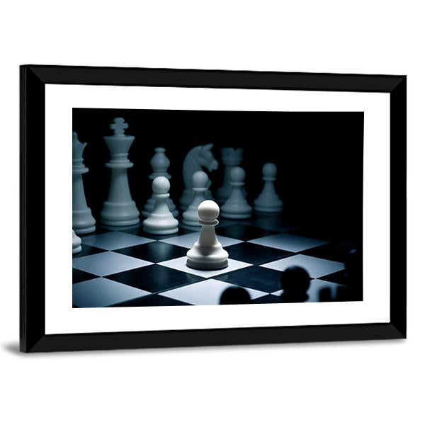Chess White Go The First Canvas Wall Art-3 Horizontal-Gallery Wrap-25&quot; x 16&quot;-Tiaracle