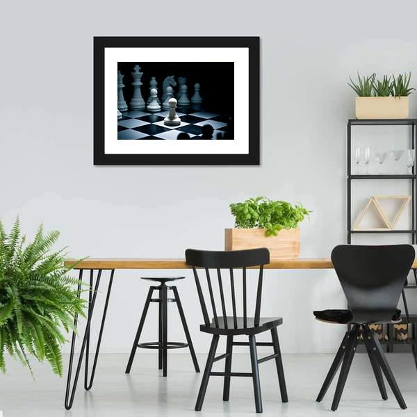 Chess White Go The First Canvas Wall Art-3 Horizontal-Gallery Wrap-25&quot; x 16&quot;-Tiaracle