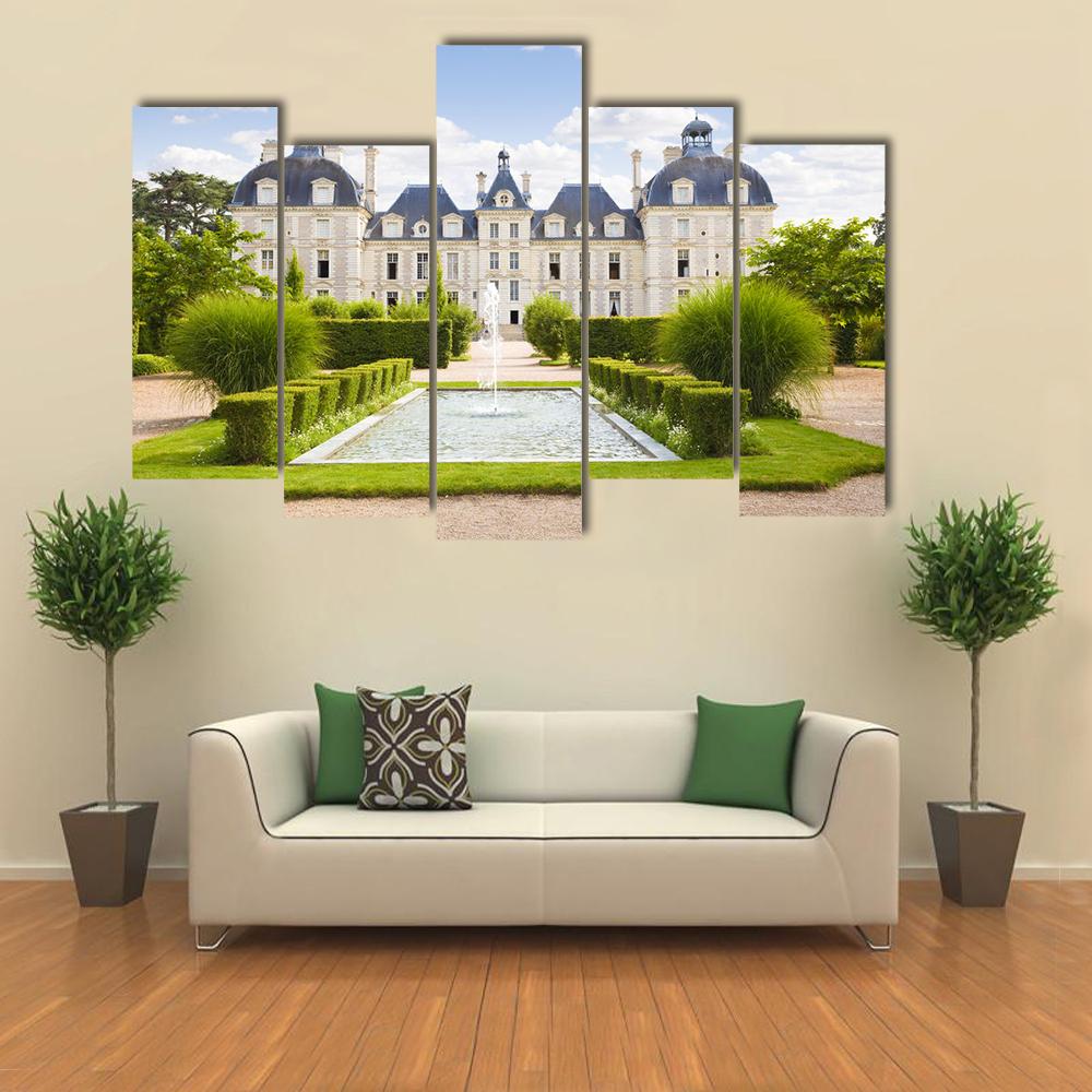 Cheverny Chateau Canvas Wall Art-5 Pop-Gallery Wrap-32" x 21"-Tiaracle