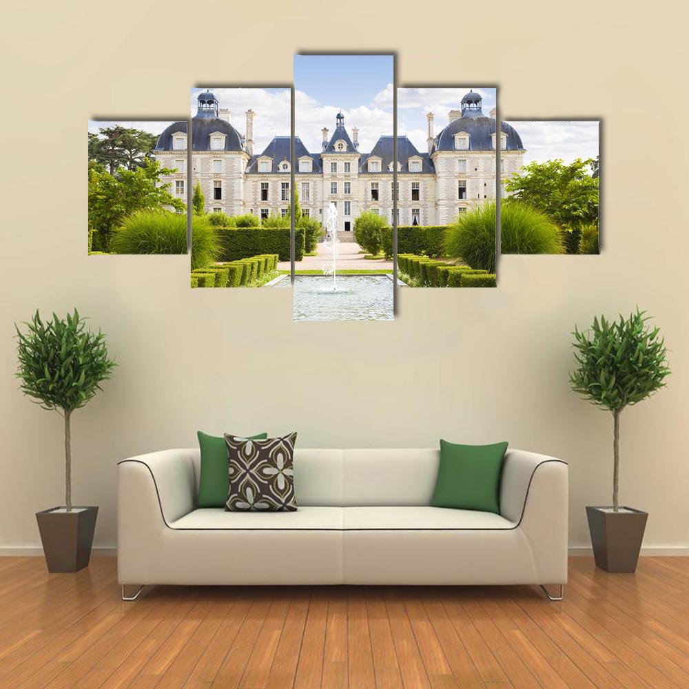 Cheverny Chateau Canvas Wall Art-4 Pop-Gallery Wrap-34" x 20"-Tiaracle