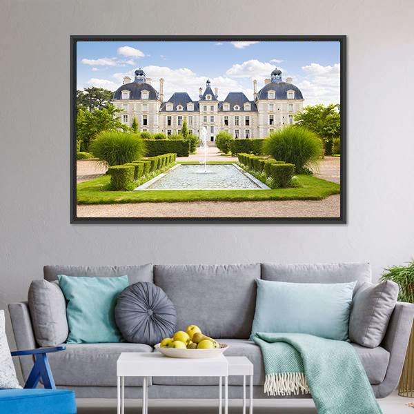 Cheverny Chateau Panoramic Canvas Wall Art-1 Piece-36" x 12"-Tiaracle