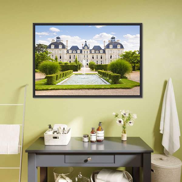 Cheverny Chateau Panoramic Canvas Wall Art-1 Piece-36" x 12"-Tiaracle