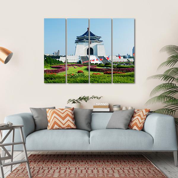 Chiang Kai-Shek Memorial Hall Canvas Wall Art-4 Horizontal-Gallery Wrap-34" x 24"-Tiaracle