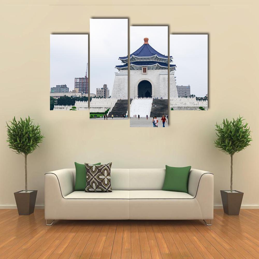 Chiang Kai Shek Memorial Hall Canvas Wall Art-4 Pop-Gallery Wrap-50" x 32"-Tiaracle