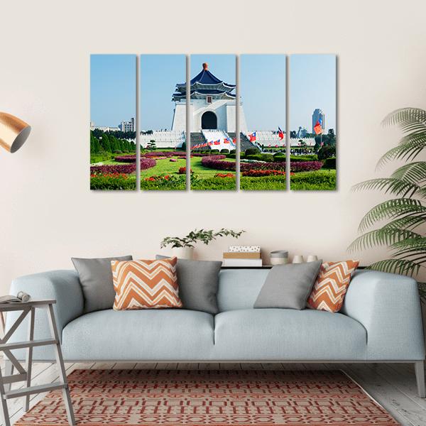 Chiang Kai-Shek Memorial Hall Canvas Wall Art-5 Horizontal-Gallery Wrap-22" x 12"-Tiaracle