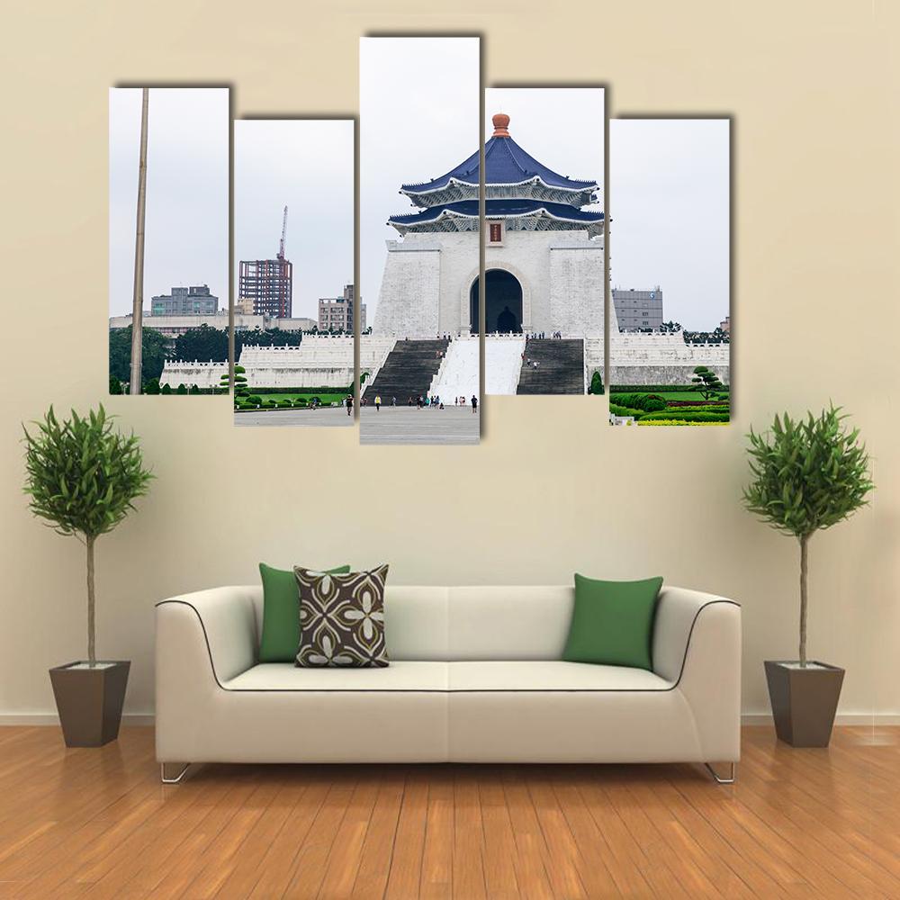Chiang Kai Shek Memorial Hall Canvas Wall Art-5 Pop-Gallery Wrap-47" x 32"-Tiaracle