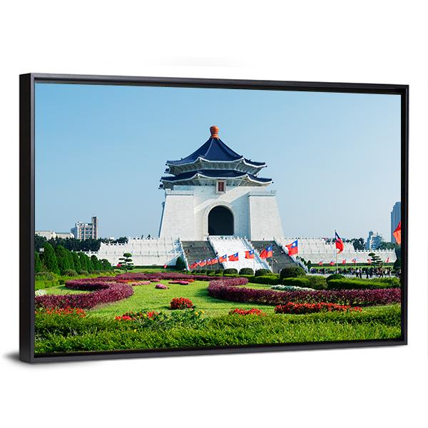 Chiang Kai-Shek Memorial Hall Canvas Wall Art-3 Horizontal-Gallery Wrap-25" x 16"-Tiaracle