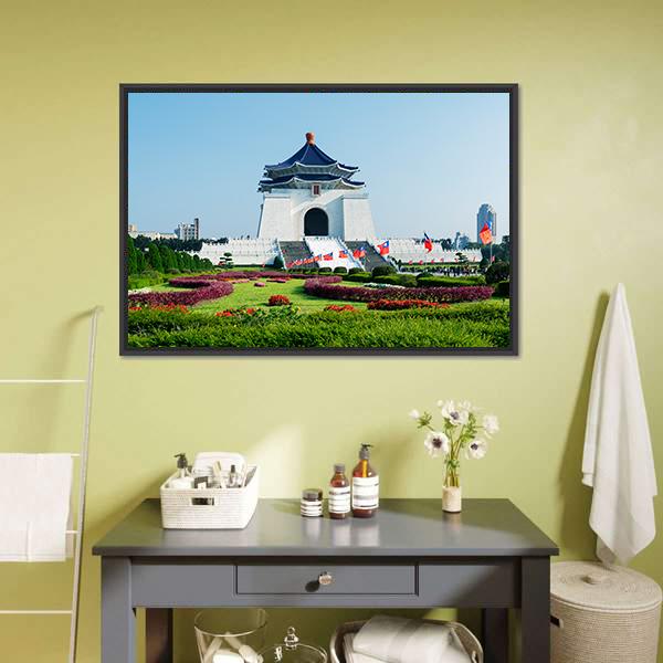 Chiang Kai-Shek Memorial Hall Canvas Wall Art-3 Horizontal-Gallery Wrap-25" x 16"-Tiaracle