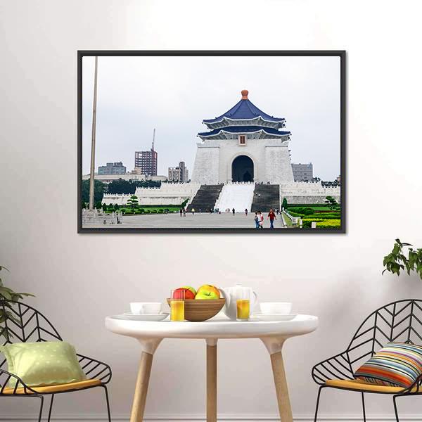 Chiang Kai Shek Memorial Hall Canvas Wall Art-1 Piece-Floating Frame-24" x 16"-Tiaracle