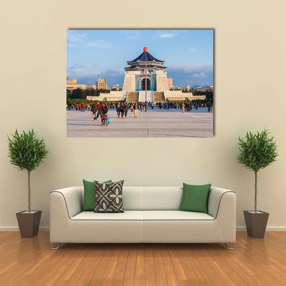 Chiang Kai Shek Memorial Hall Taipei Canvas Wall Art-4 Horizontal-Gallery Wrap-34" x 24"-Tiaracle