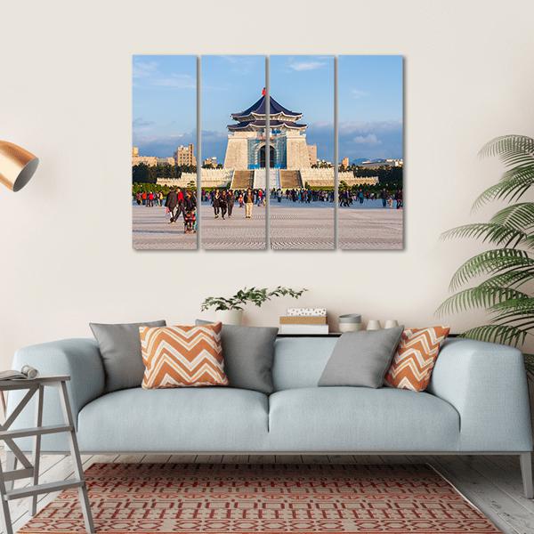 Chiang Kai Shek Memorial Hall Taipei Canvas Wall Art-4 Horizontal-Gallery Wrap-34" x 24"-Tiaracle