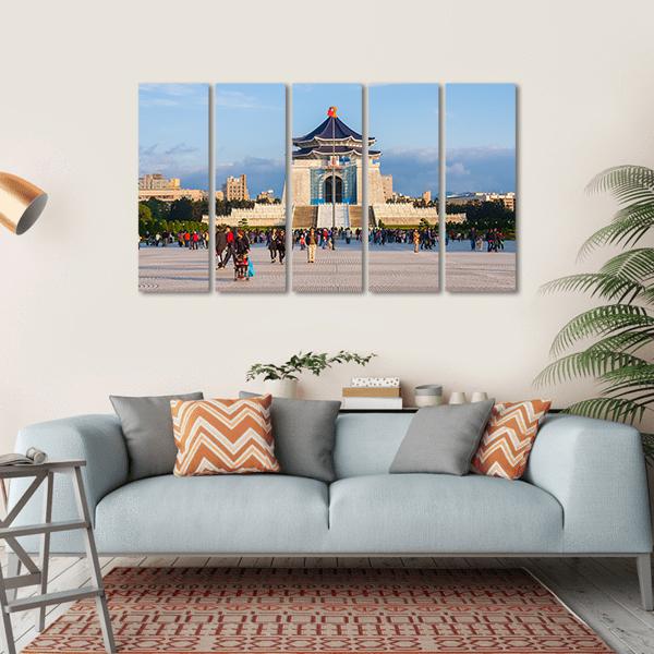 Chiang Kai Shek Memorial Hall Taipei Canvas Wall Art-5 Horizontal-Gallery Wrap-22" x 12"-Tiaracle