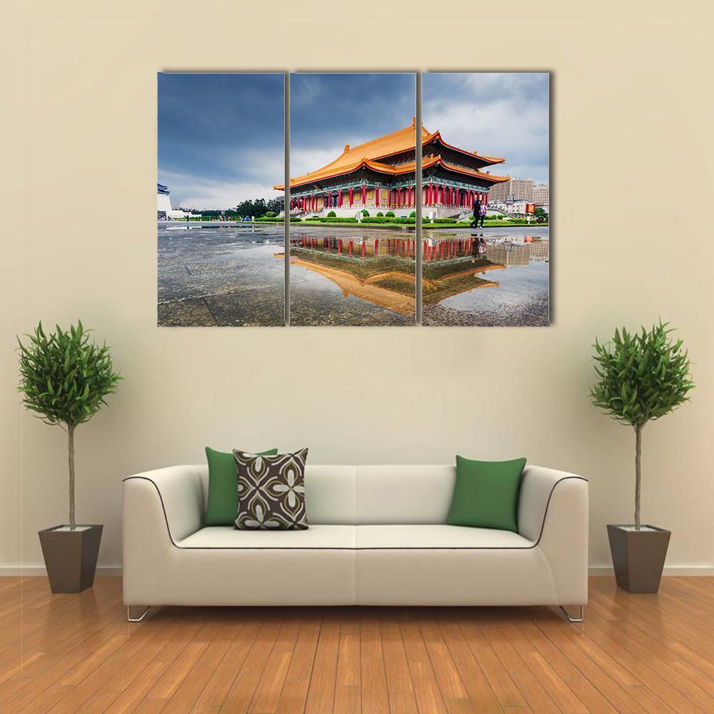 Chiang Kai Shek Memorial Hall Taipei Canvas Wall Art-3 Horizontal-Gallery Wrap-37" x 24"-Tiaracle