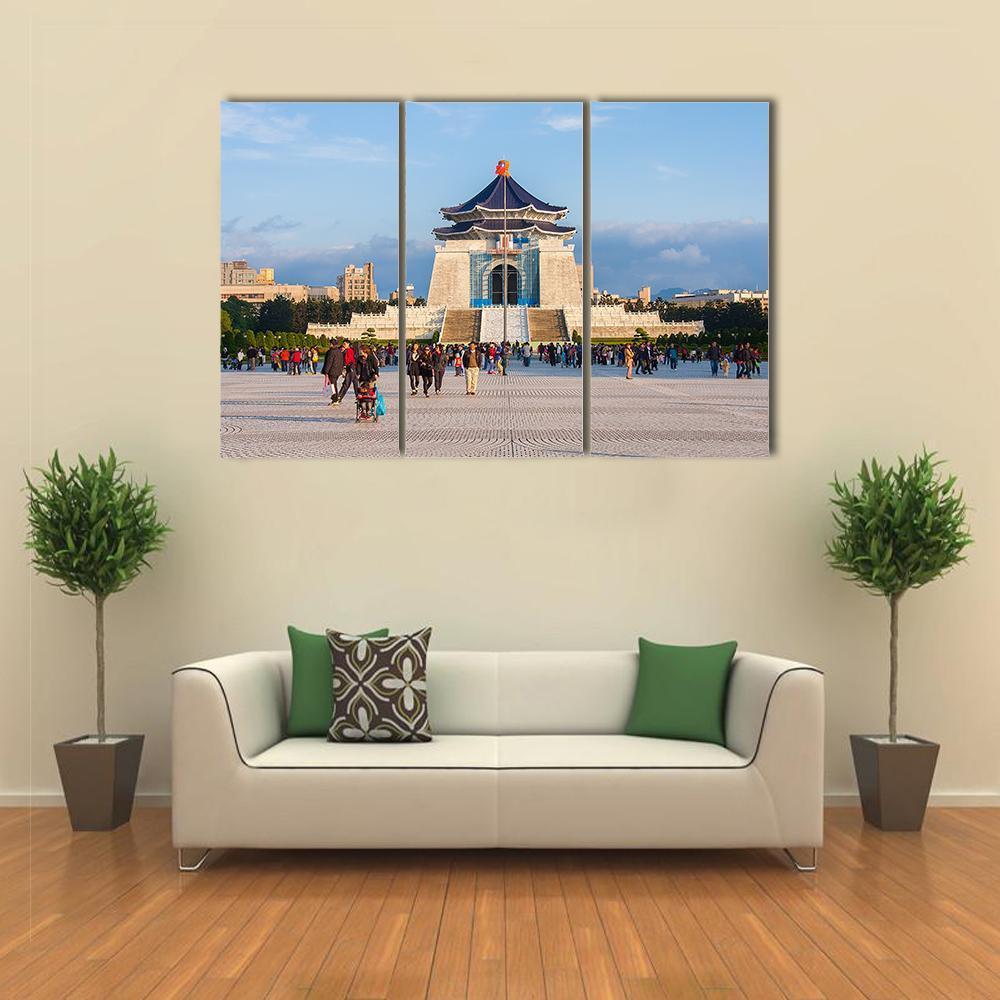 Chiang Kai Shek Memorial Hall Taipei Canvas Wall Art-3 Horizontal-Gallery Wrap-37" x 24"-Tiaracle
