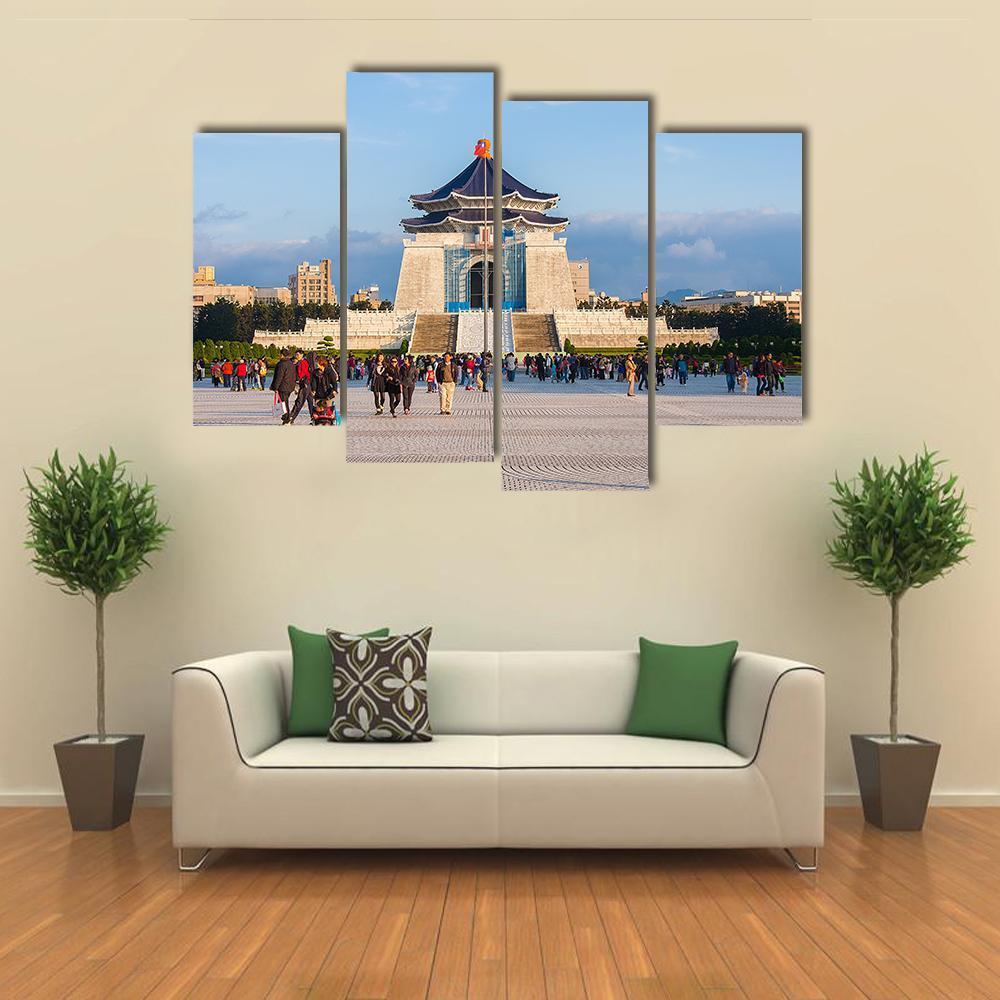Chiang Kai Shek Memorial Hall Taipei Canvas Wall Art-4 Pop-Gallery Wrap-50" x 32"-Tiaracle