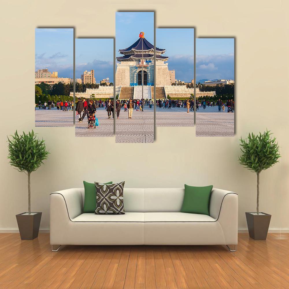 Chiang Kai Shek Memorial Hall Taipei Canvas Wall Art-5 Pop-Gallery Wrap-47" x 32"-Tiaracle