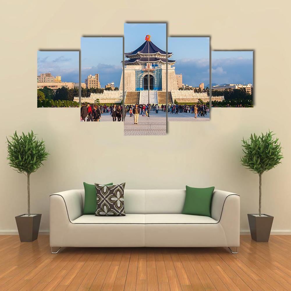 Chiang Kai Shek Memorial Hall Taipei Canvas Wall Art-5 Star-Gallery Wrap-62" x 32"-Tiaracle
