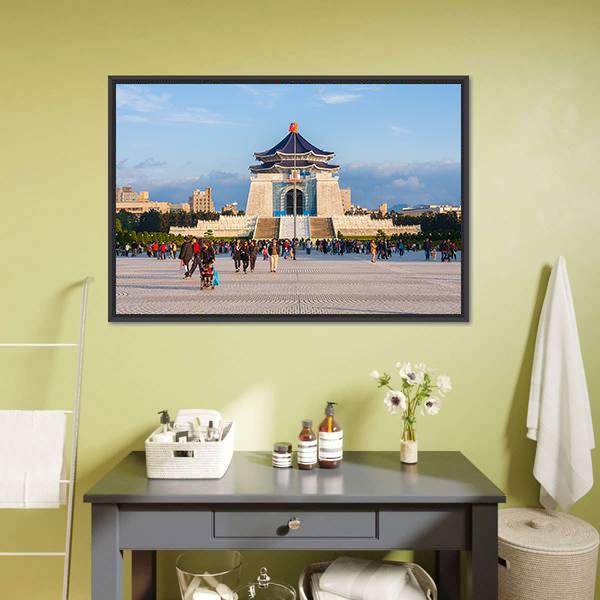 Chiang Kai Shek Memorial Hall Taipei Canvas Wall Art-3 Horizontal-Gallery Wrap-25" x 16"-Tiaracle