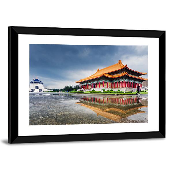 Chiang Kai Shek Memorial Hall Taipei Canvas Wall Art-3 Horizontal-Gallery Wrap-25" x 16"-Tiaracle