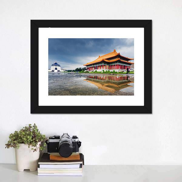 Chiang Kai Shek Memorial Hall Taipei Canvas Wall Art-3 Horizontal-Gallery Wrap-25" x 16"-Tiaracle