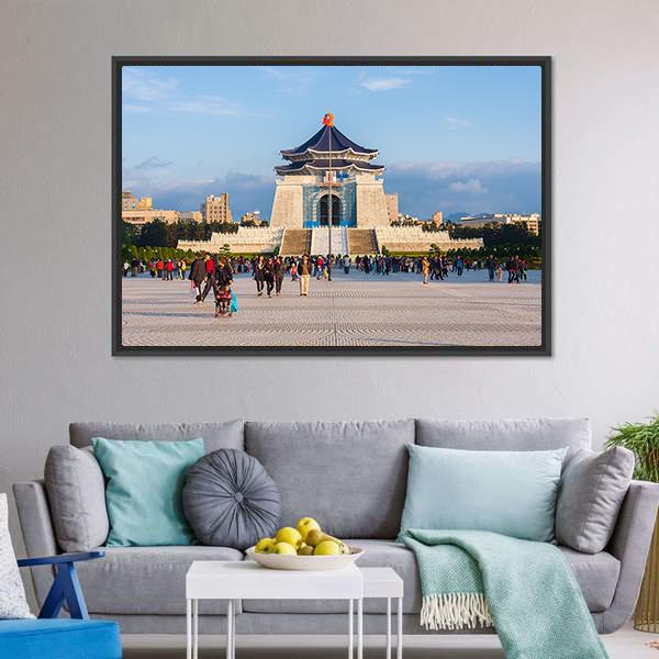 Chiang Kai Shek Memorial Hall Taipei Panoramic Canvas Wall Art-1 Piece-36" x 12"-Tiaracle